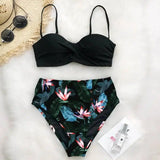 European And American Style Bikini Print Swimsuit-S-1