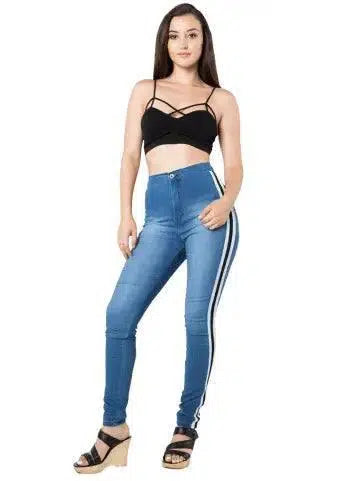 Explosive high-elastic side webbing sports jeans-S-2