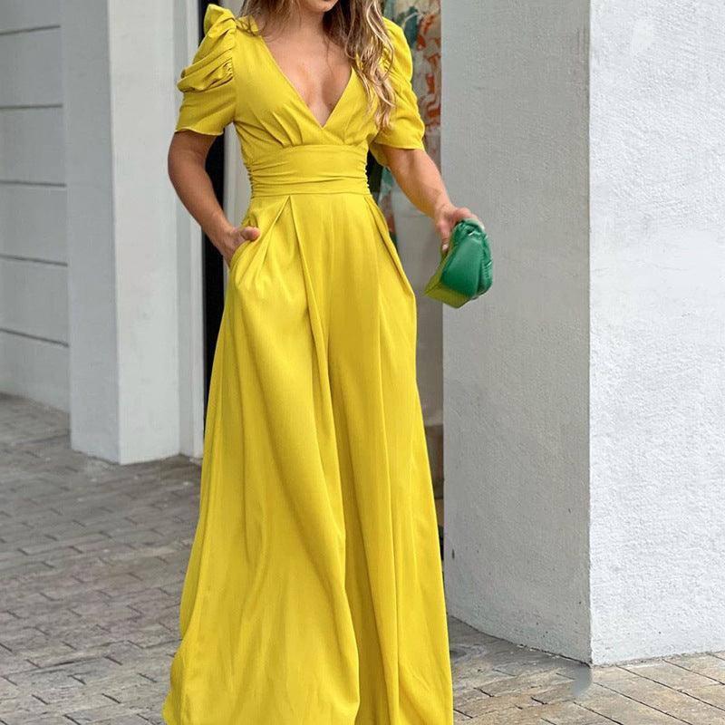 Fashion Elegant Plus Size Wide Legs Jumpsuit-S-4