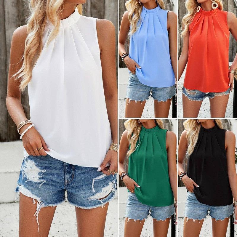 Fashion Sleeveless Top Summer Elegant Womens Clothing-6