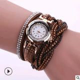 Fashion watch ladies fashion watch, diamond twisted pu belt winding fashion watch-6