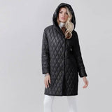 Fashion Woman Cotton Dress Coat Solid Color Hooded Warm-1