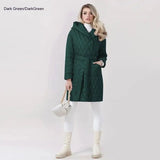 Fashion Woman Cotton Dress Coat Solid Color Hooded Warm-5