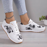 Fashoin Leopard Print Lace-up Sports Shoes For Women Sneakers Casual Running Walking Flat Shoes-7