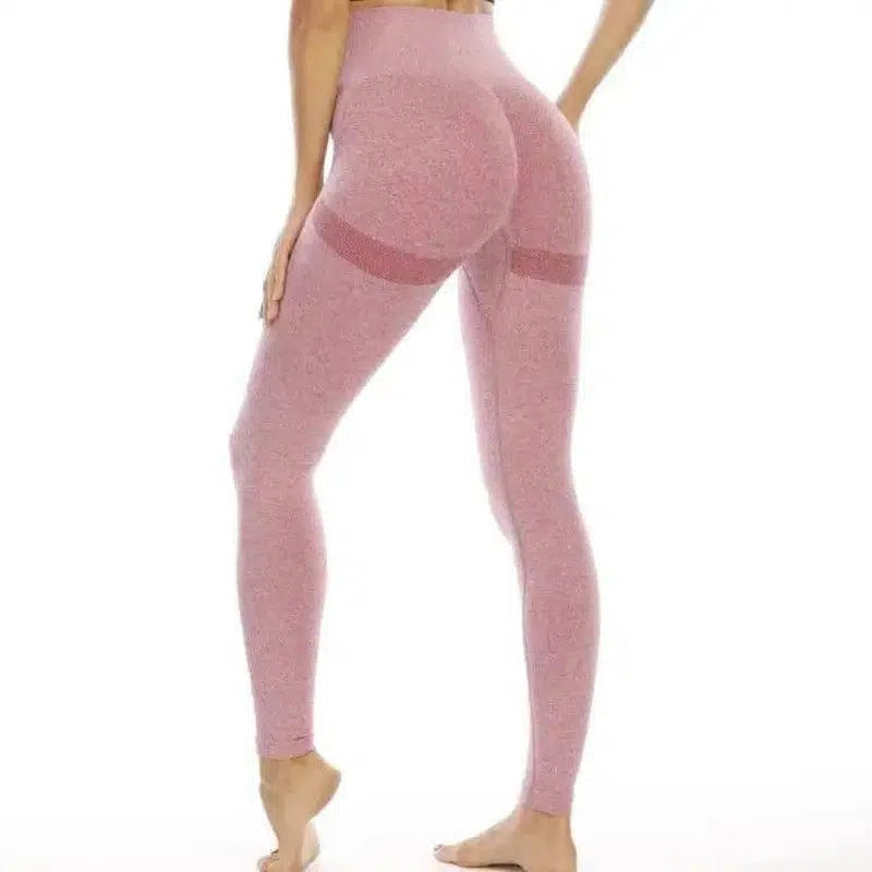 Fitness Pants Buttocks Female Leggings-Pink-4