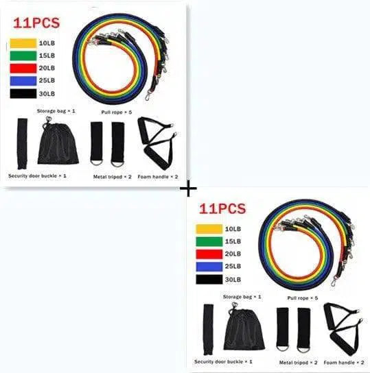 Fitness Rally Elastic Rope Resistance Band-2sets11pcs-3