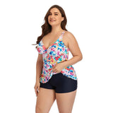 Floral Plus Size Tankini Swim Top - Trendy Beachwear-3