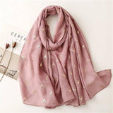 Fresh Warm Warm Wind Voile Cotton And Linen Feel Scarf-Taro Purple-6