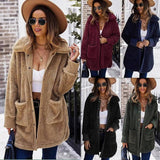 Furry Long Coat Winter Long-sleeved Double-faced Fleece Coat-1