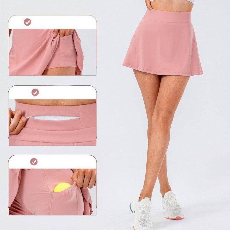 High Quality Tennis Skirt With Zipped Pocket Women Pleated Sports Skirt-2