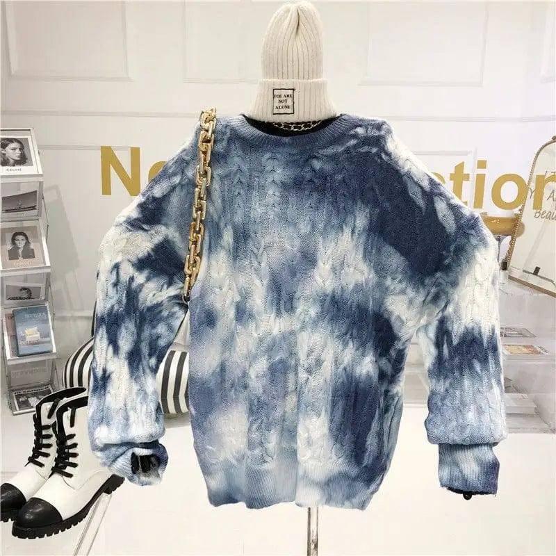 High street retro tie-dye sweater women-2