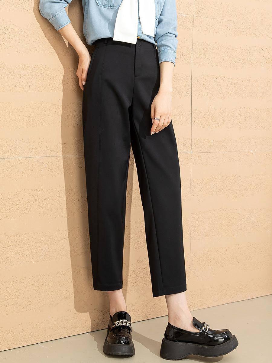 High Waist Draped Sickle Modal Suit Pants-4