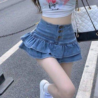 Hot Girl Pure Denim Skirt Women's Summer Anti-exposure-4