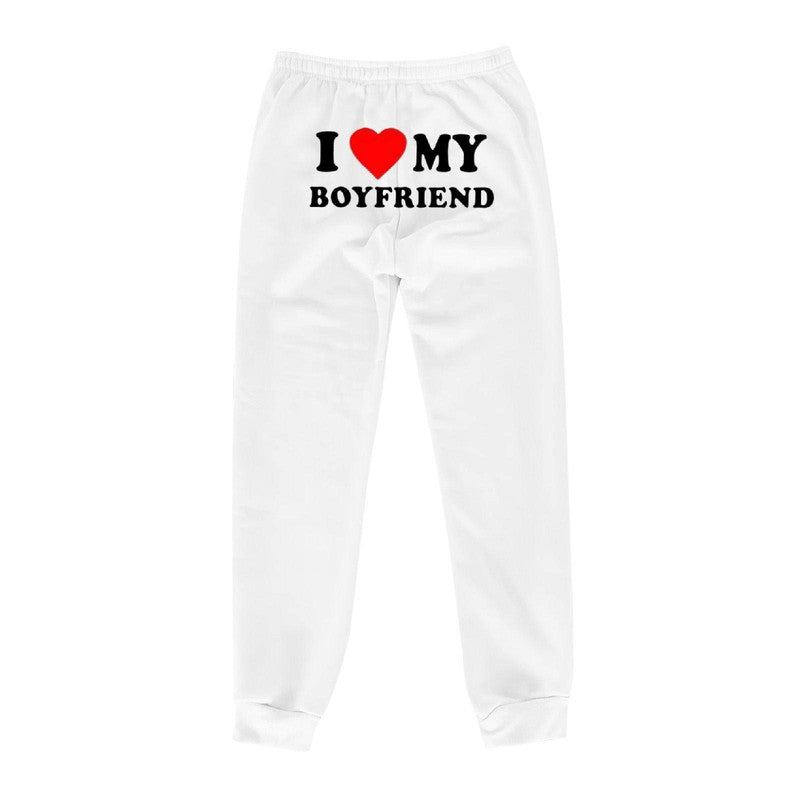 Comfy Love Statement Joggers for Her-White Back Picture-8