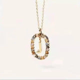 LOVEMI - Lovemi - Initial 'A - Z' Crystal Pendant Necklace Gold-Tone