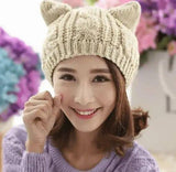 Knitted hat-Beige-3