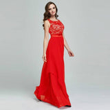 Lace spliced chiffon dress-4