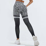 Leopard Print Fitness Pants For Women High Waist Butt-Black-4