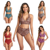 Leopard print sexy bikini split swimsuit-1