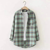 LOVEMI - Lovemi - Autumn Ten-Color Plaid Shirt Women'S Long-Sleeved