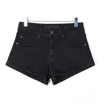 Black Denim Shorts For Women Celebrity Same Style-Black-10