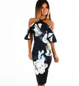 LOVEMI - Lovemi - Bodycon Dress Halter Sexy Off Shoulder Robe