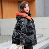 LOVEMI - Lovemi - Casual fashion contrast color shiny down coat