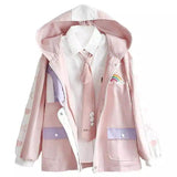 Hooded Casual Jacket with Rainbow Patch-1