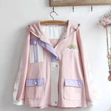 LOVEMI - Lovemi - Cute Autumn Soft Girl Loose Cardigan Rainbow