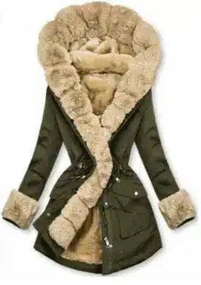 European And American Autumn And Winter Women's Warm Fur-Green-5