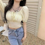 LOVEMI - Lovemi - Fashion One-shoulder Top Bow Bottoming Shirt Top