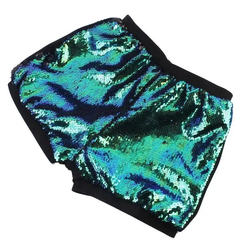 Female sequin shorts-Greenbalck-24