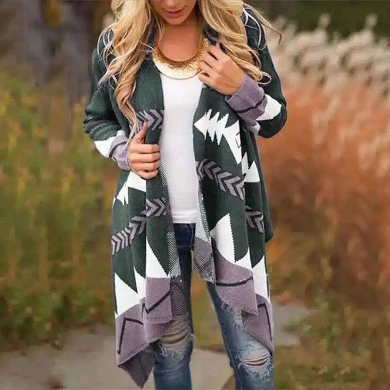 LOVEMI - Lovemi - Geometric print plus size sweater