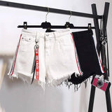 High waist denim shorts female summer dress fat mm loose 200-2