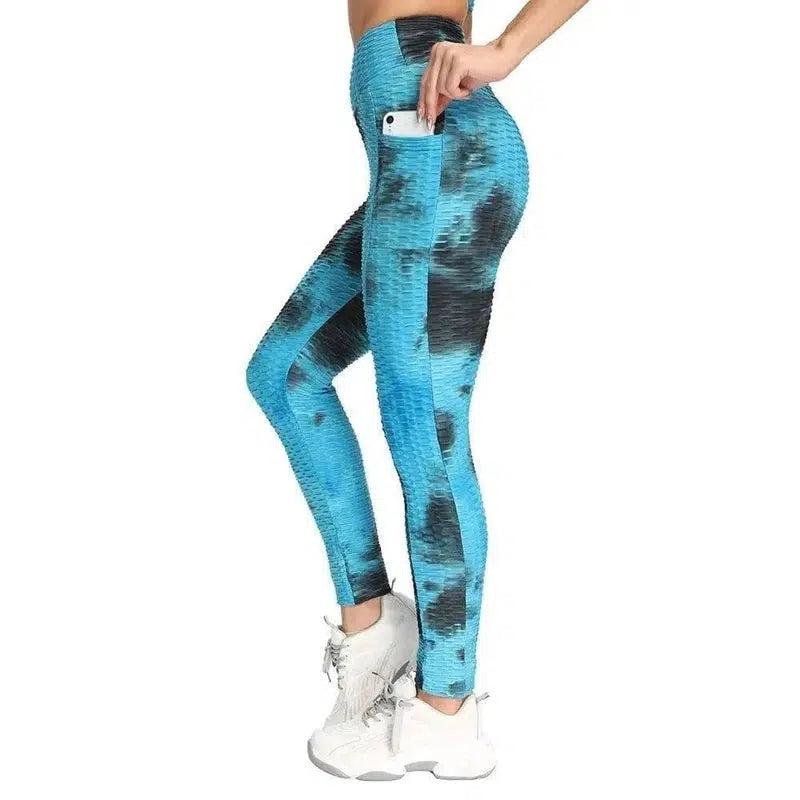 LOVEMI - Lovemi - Ink Tie-Dye Jacquard Side Pocket Yoga Pants