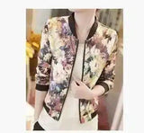 LOVEMI - Lovemi - Jacket Trendy Wild Floral Zipper Stand Collar Long