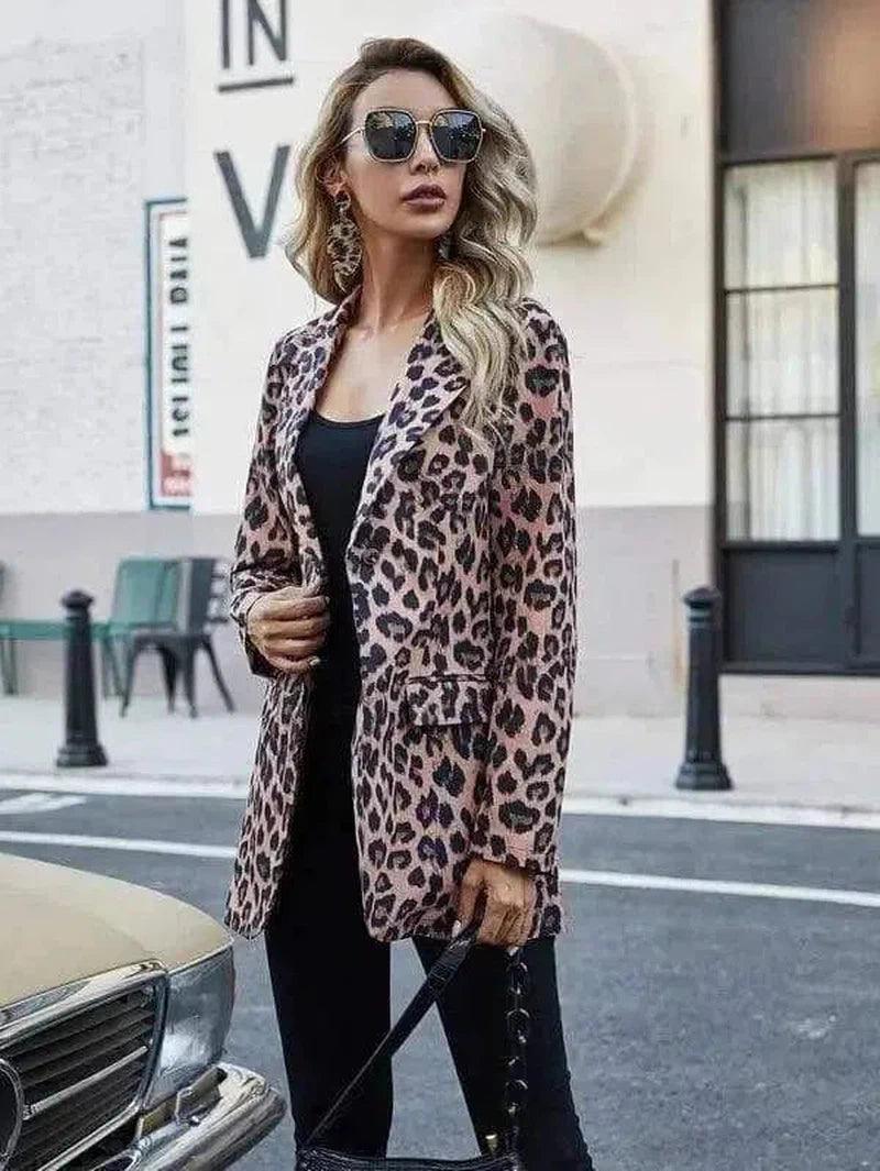 LOVEMI - Lovemi - Leopard Print Small Suit One Button Single Layer