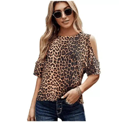 LOVEMI - Lovemi - Lightly Cooked Cutout Strapless Leopard Print