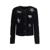 LOVEMI - Lovemi - Little Fragrant Black Hot Rhinestone Short Jacket