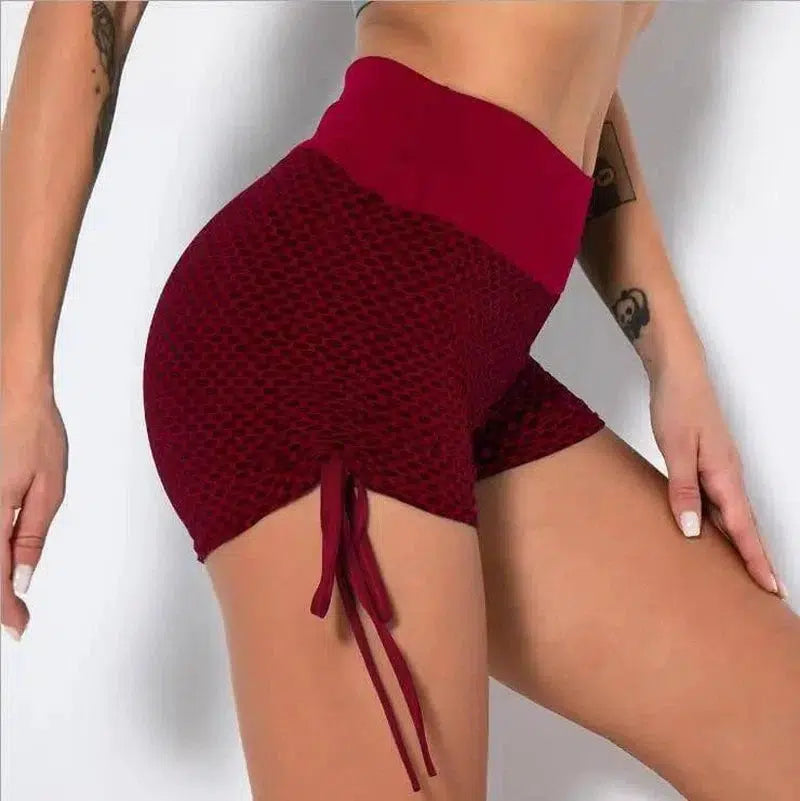 Peach Hip Leggings Yoga High Waist Beautiful Buttocks-Wine Red-2