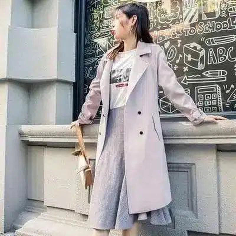 LOVEMI - Lovemi - Mid-length cardigan long-sleeved trench coat