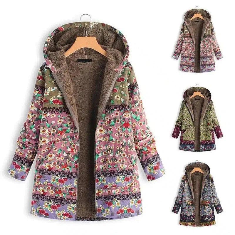 LOVEMI - Lovemi - Mid-length printed padded coat