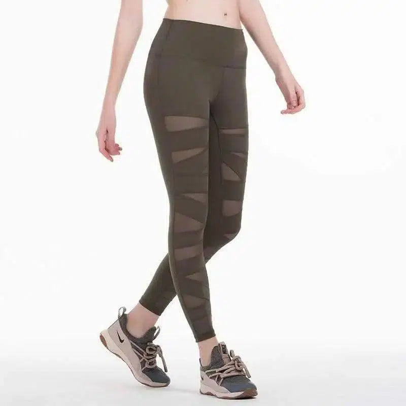 LOVEMI - Lovemi - Net gauze stitching slim hip-lifting sweatpants