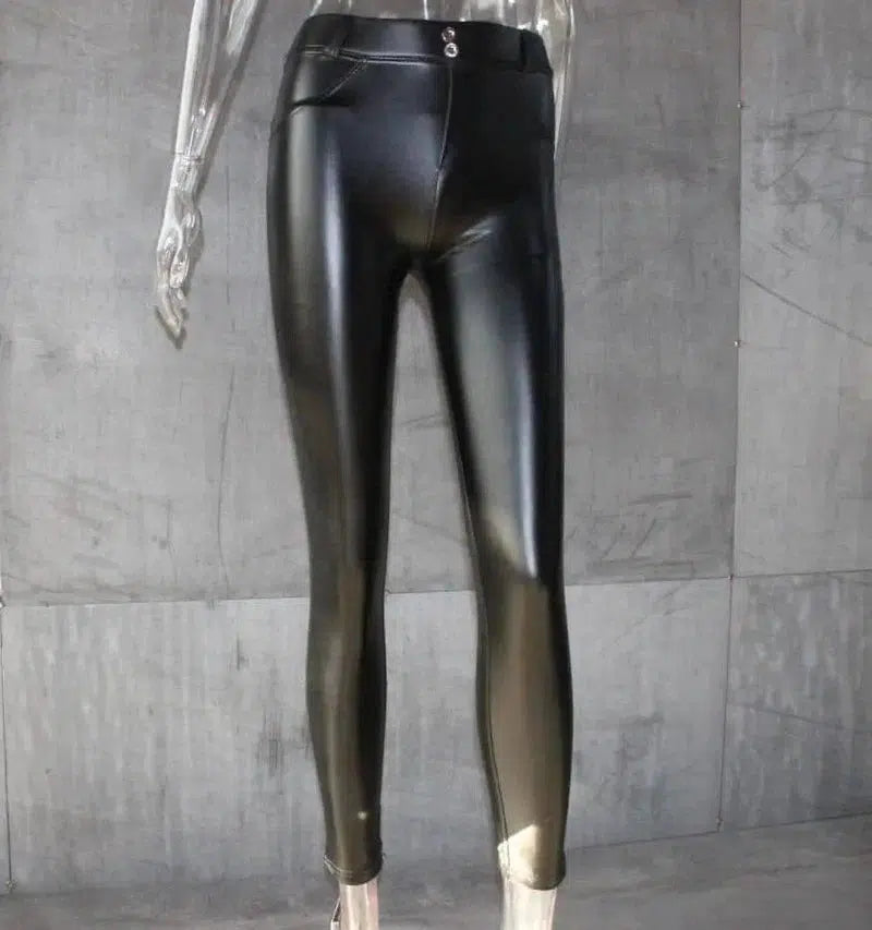 LOVEMI - Lovemi - Peach Hip Leather Pants