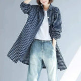 LOVEMI - Lovemi - Plaid Brushed Loose And Slim Long-sleeved Shirt