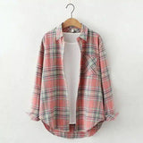 LOVEMI - Lovemi - Plaid Shirt Women'S Long-Sleeved Loose Shirt