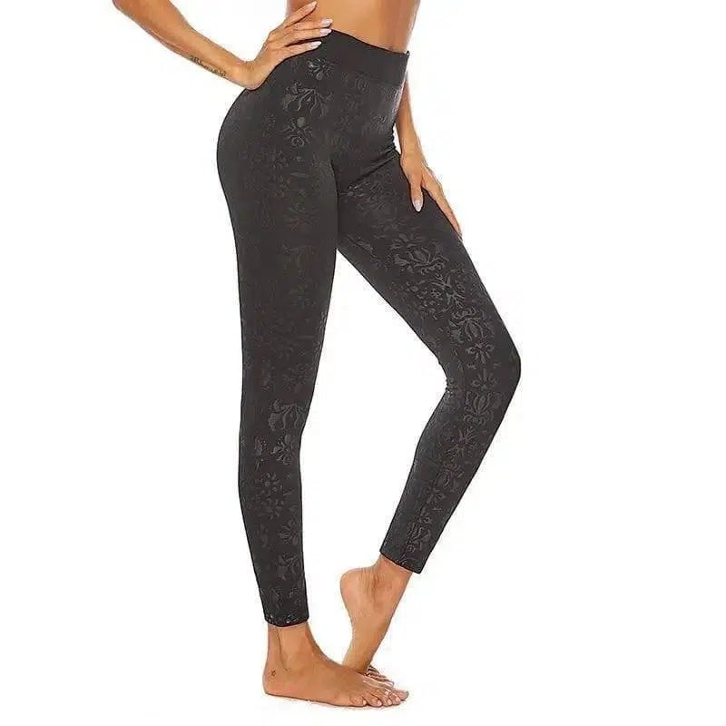 Printed seamless tights fitness pants sports yoga leggings-A-1