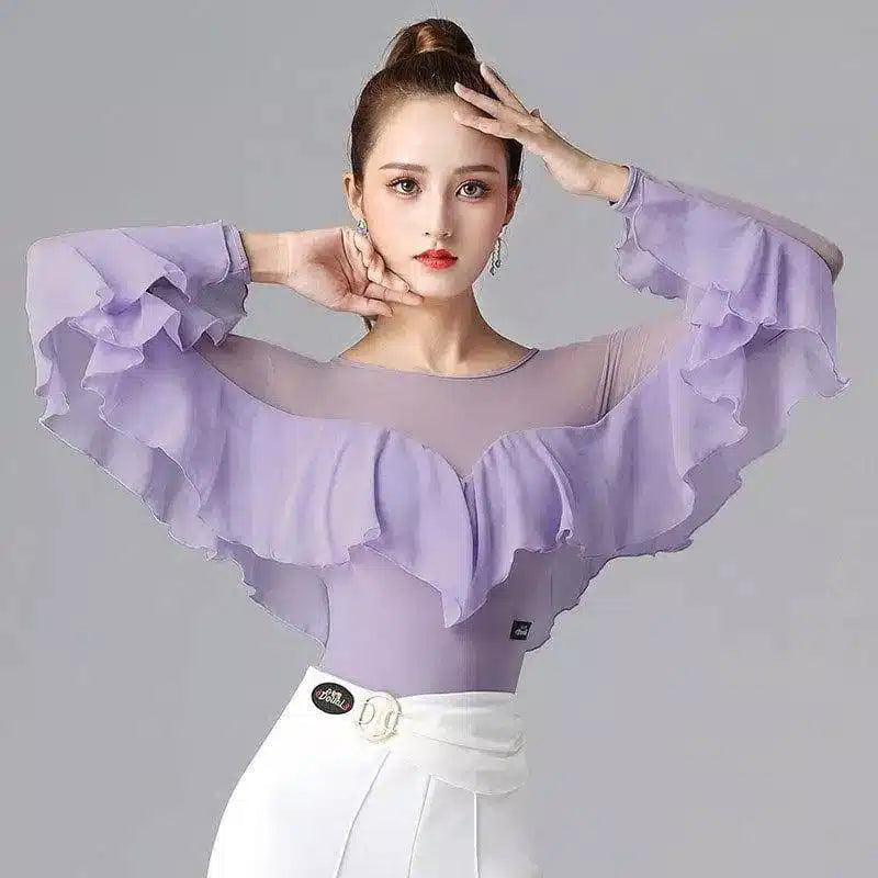 LOVEMI - Lovemi - Ruffle Things Up Long Sleeve Top