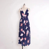 USA SIZE V-neck halter dress Fashion printed bandage-02-39