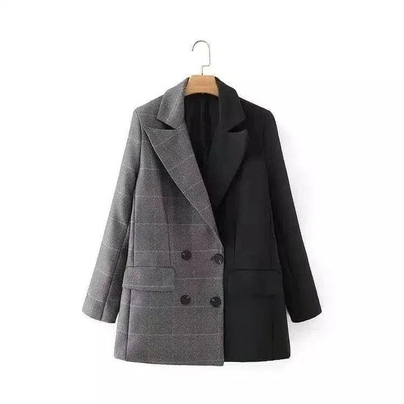 Wool-Blend Double-Breasted Coat-Black-1
